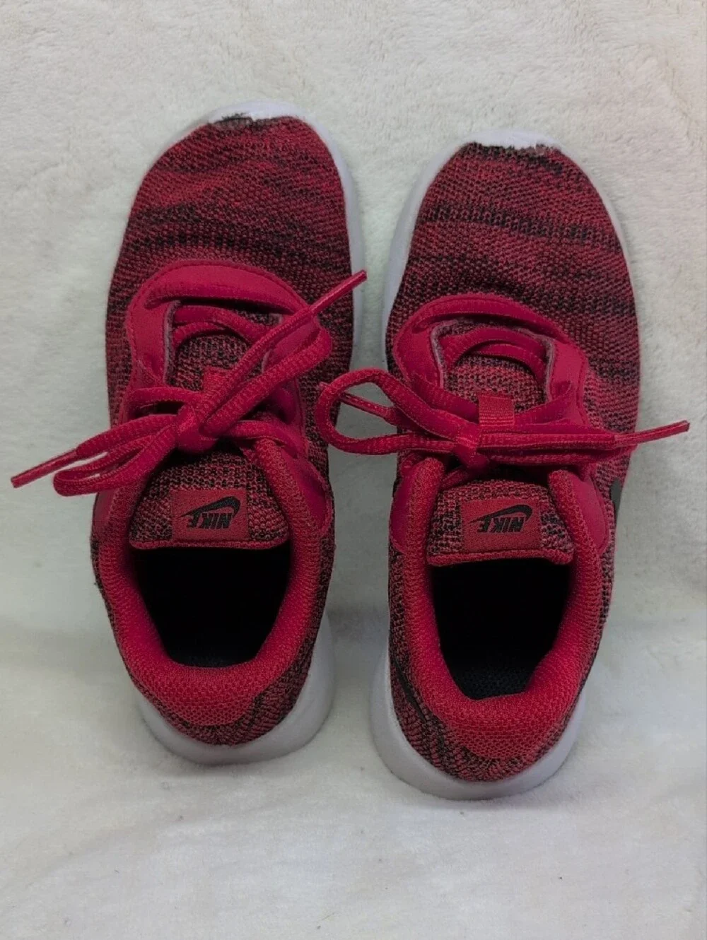 Nike Kids Black-Red Knit Athletic Sneakers